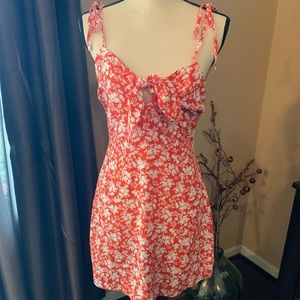 Cotton Candy LA Floral Tie Strap Faux Wrap Dress